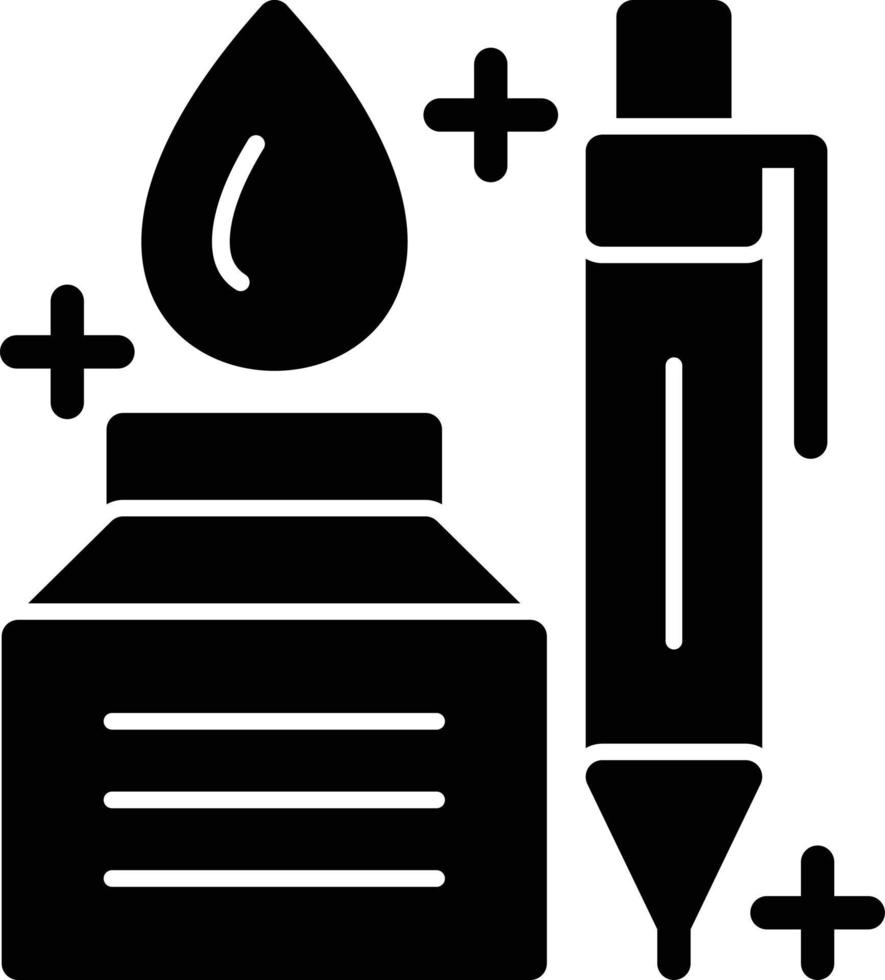 icône de glyphe stylo et encre vecteur