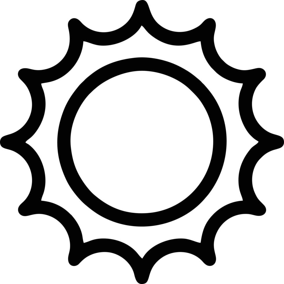 icône du soleil sur fond blanc, illustration du symbole de l'icône du soleil en noir sur fond blanc vecteur