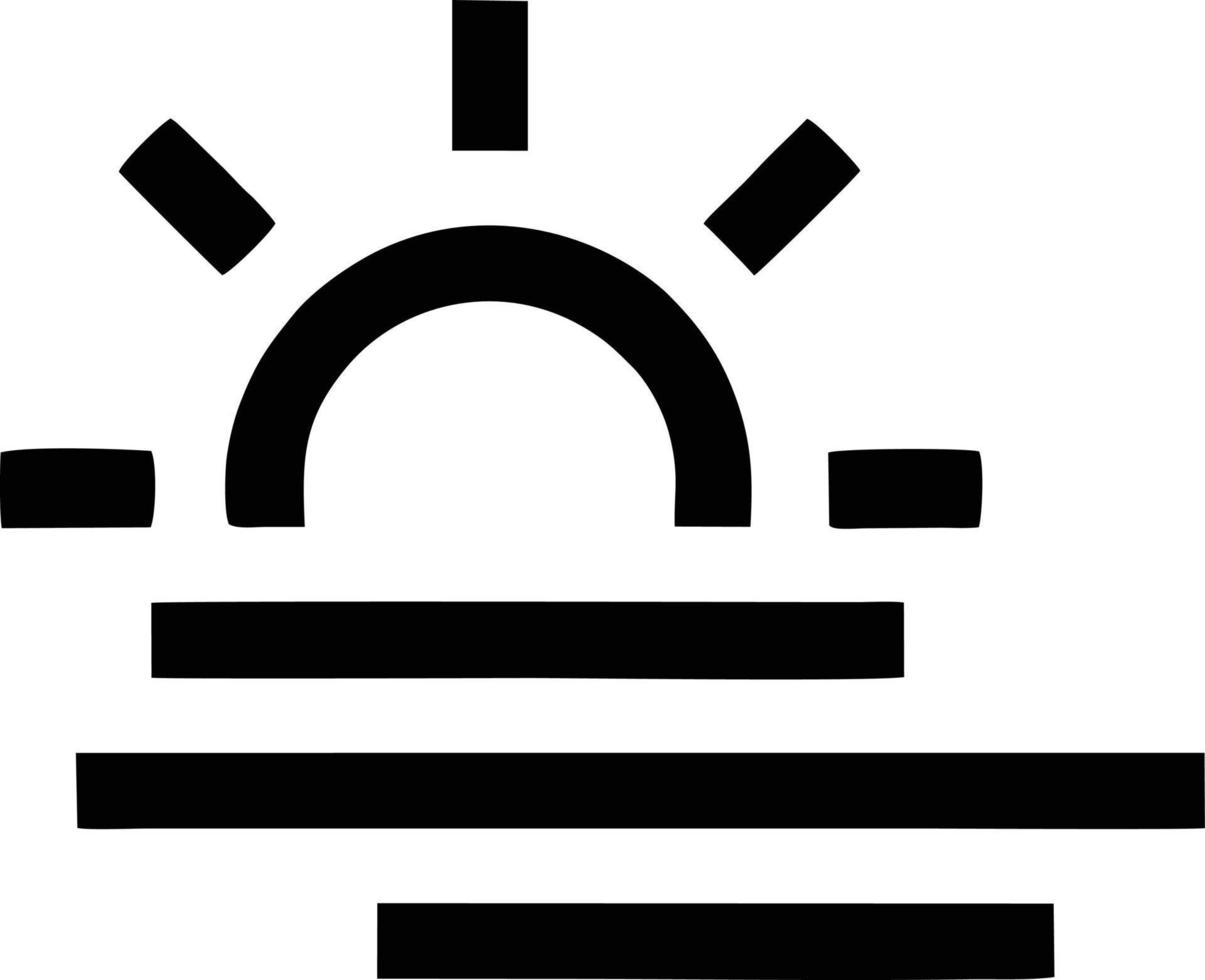 icône du soleil sur fond blanc, illustration du symbole de l'icône du soleil en noir sur fond blanc vecteur