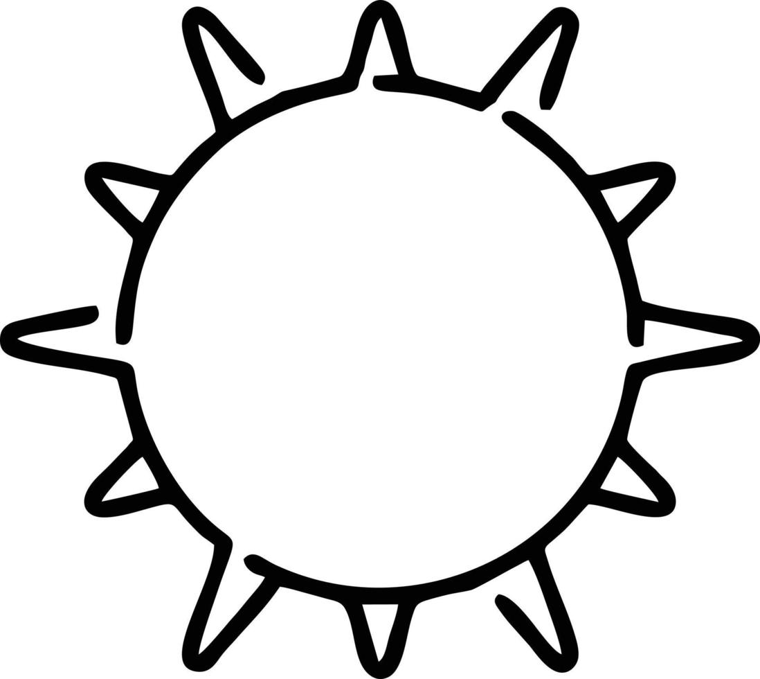 icône du soleil sur fond blanc, illustration du symbole de l'icône du soleil en noir sur fond blanc vecteur