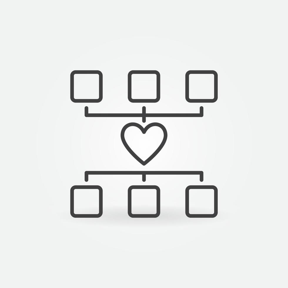 icône de concept de vecteur de contour de don ou de charité