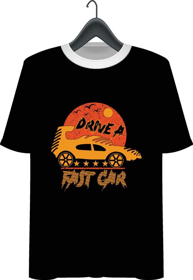 conception de t-shirt de voiture vecteur