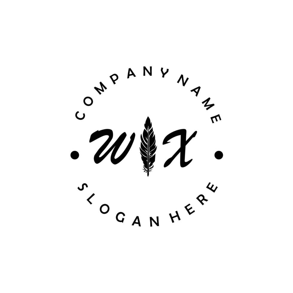 initiale wx lettre logo élégant entreprise marque luxe vecteur