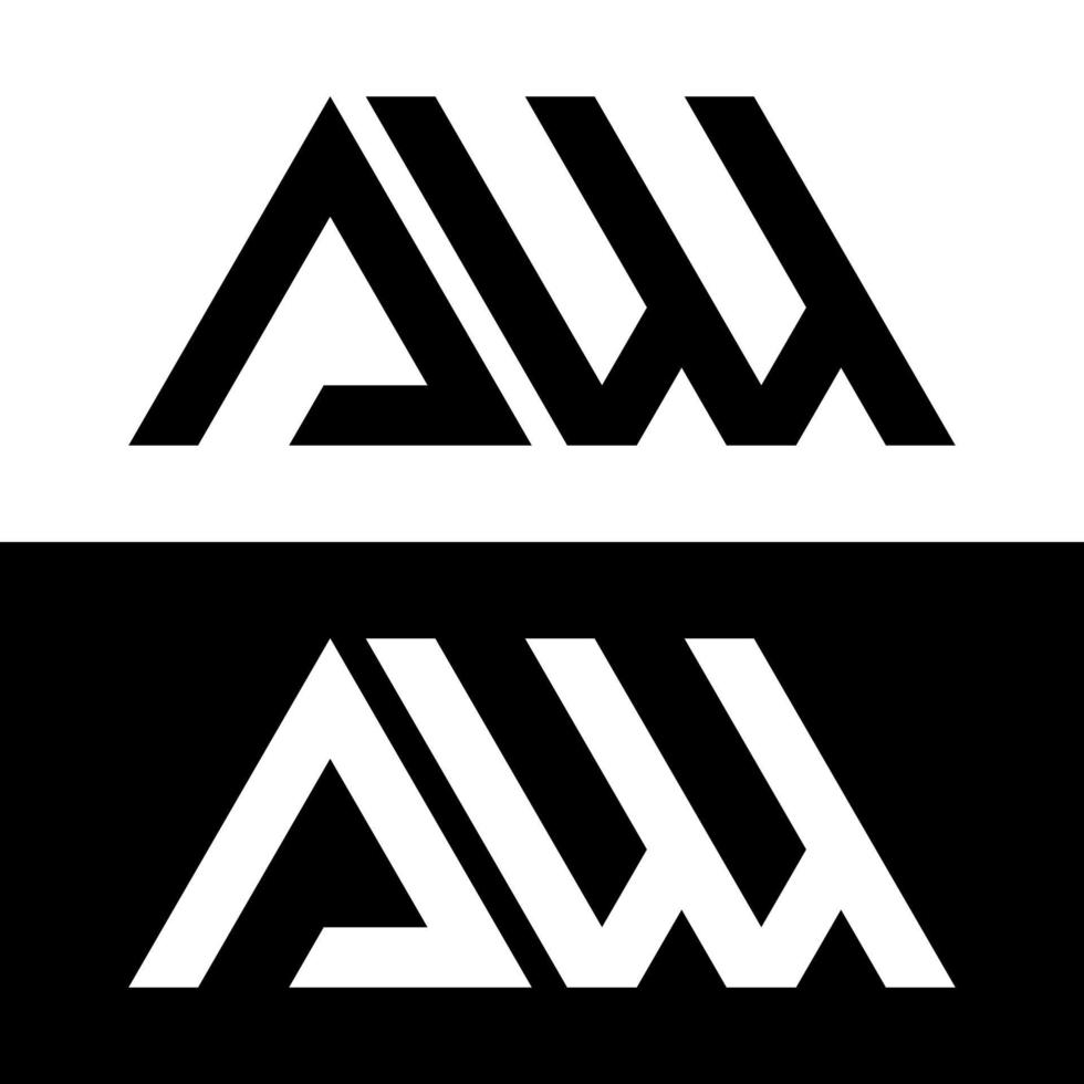 vecteur de conception de logo lettre aw
