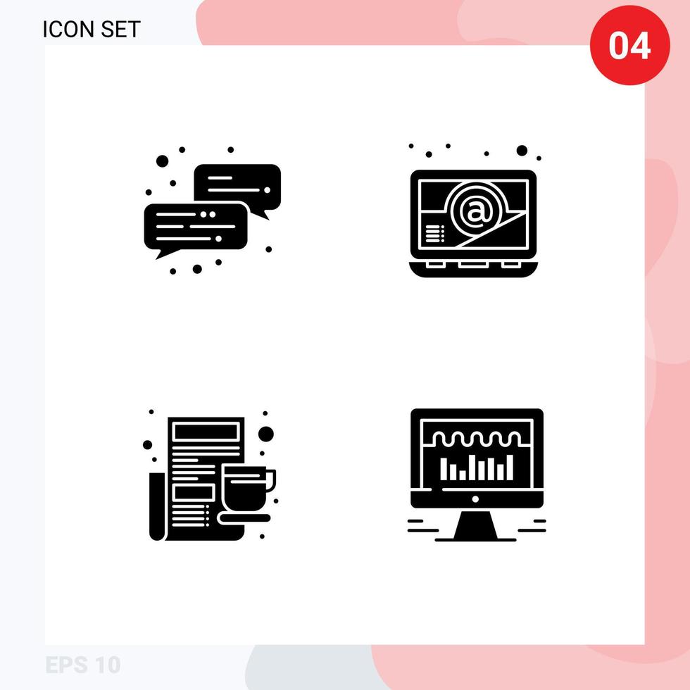 icônes créatives signes et symboles modernes de journal d'entreprise serveur de petit déjeuner informatique éléments de conception vectoriels modifiables vecteur