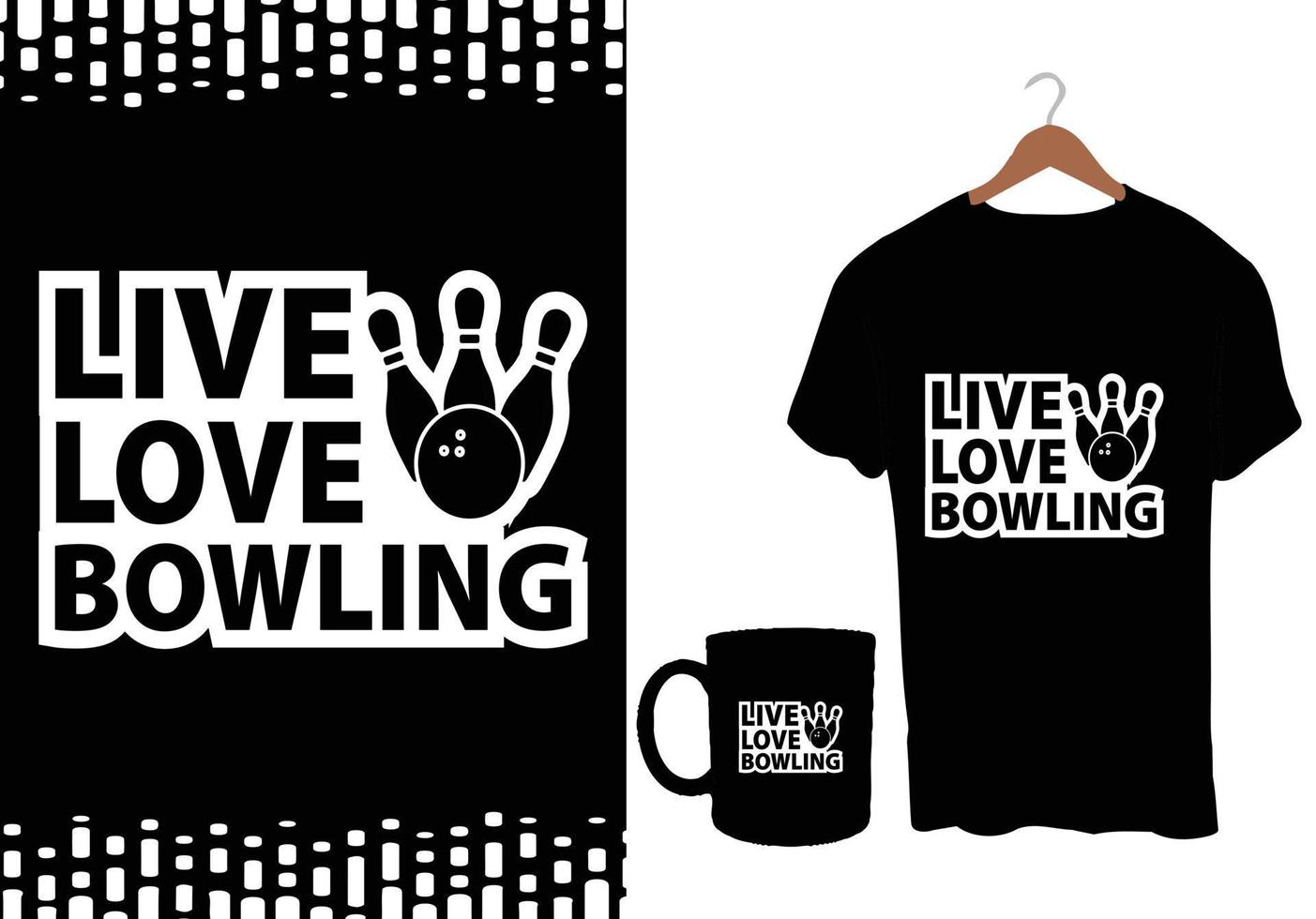 conception de t-shirt de bowling vecteur