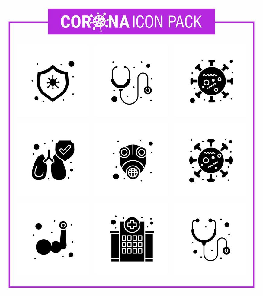 prévention des coronavirus 25 jeu d'icônes bleu gaz propre virus poumons micro-organisme coronavirus viral 2019nov éléments de conception de vecteur de maladie