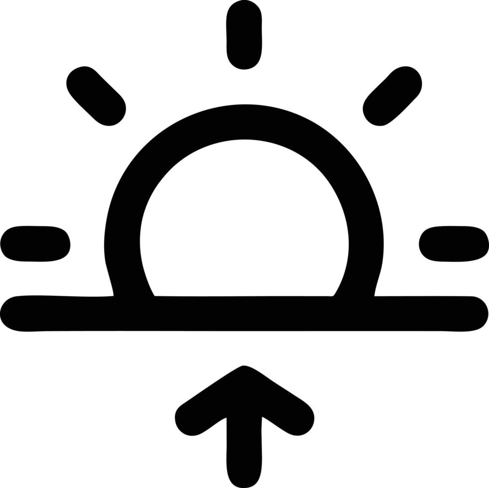 icône du soleil sur fond blanc, illustration du symbole de l'icône du soleil en noir sur fond blanc vecteur