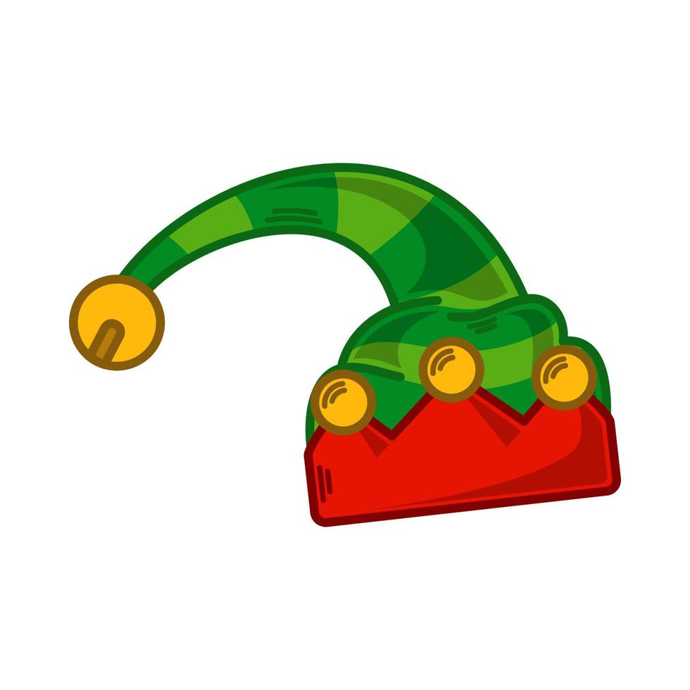 illustration de chapeau d'elfe vert de dessin animé. vecteur eps 10