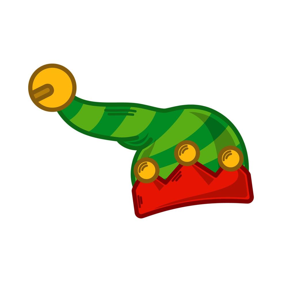 illustration de chapeau d'elfe vert de dessin animé. vecteur eps 10