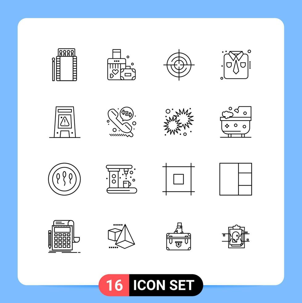 groupe de 16 contours signes et symboles pour chemise de sol mariage mode navigation éléments de conception vectoriels modifiables vecteur