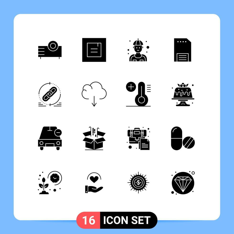 pack d'icônes vectorielles stock de 16 signes et symboles de ligne pour lien dépliant homme main publicité éléments de conception vectoriels modifiables vecteur