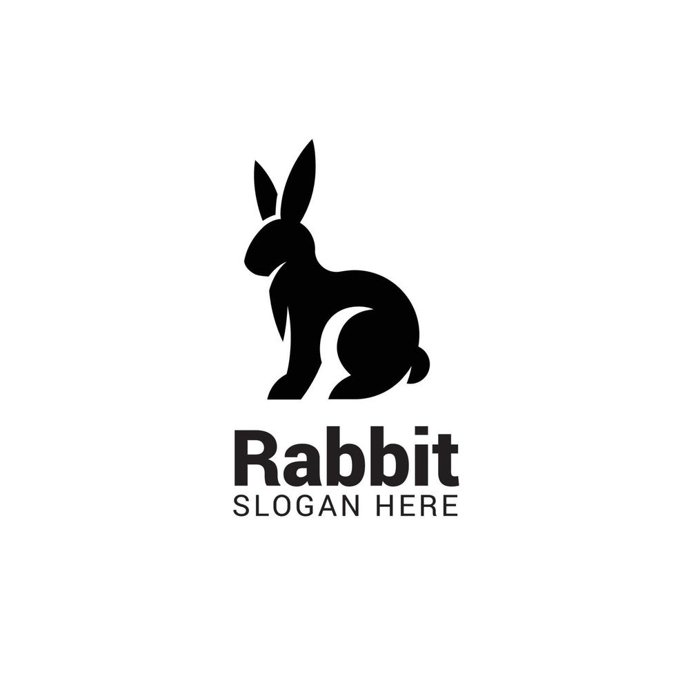 modèle de logo de lapin isolé sur fond blanc vecteur