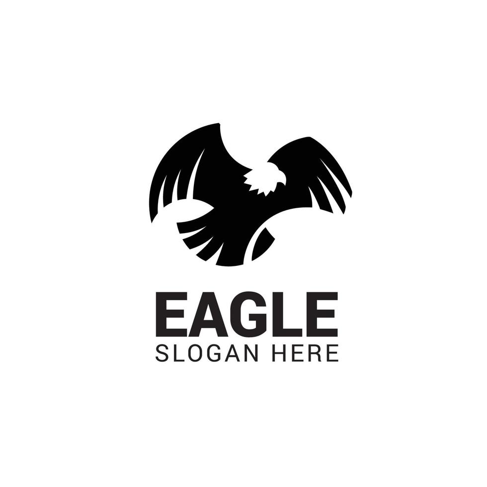 modèle de logo aigle volant isolé sur fond blanc vecteur