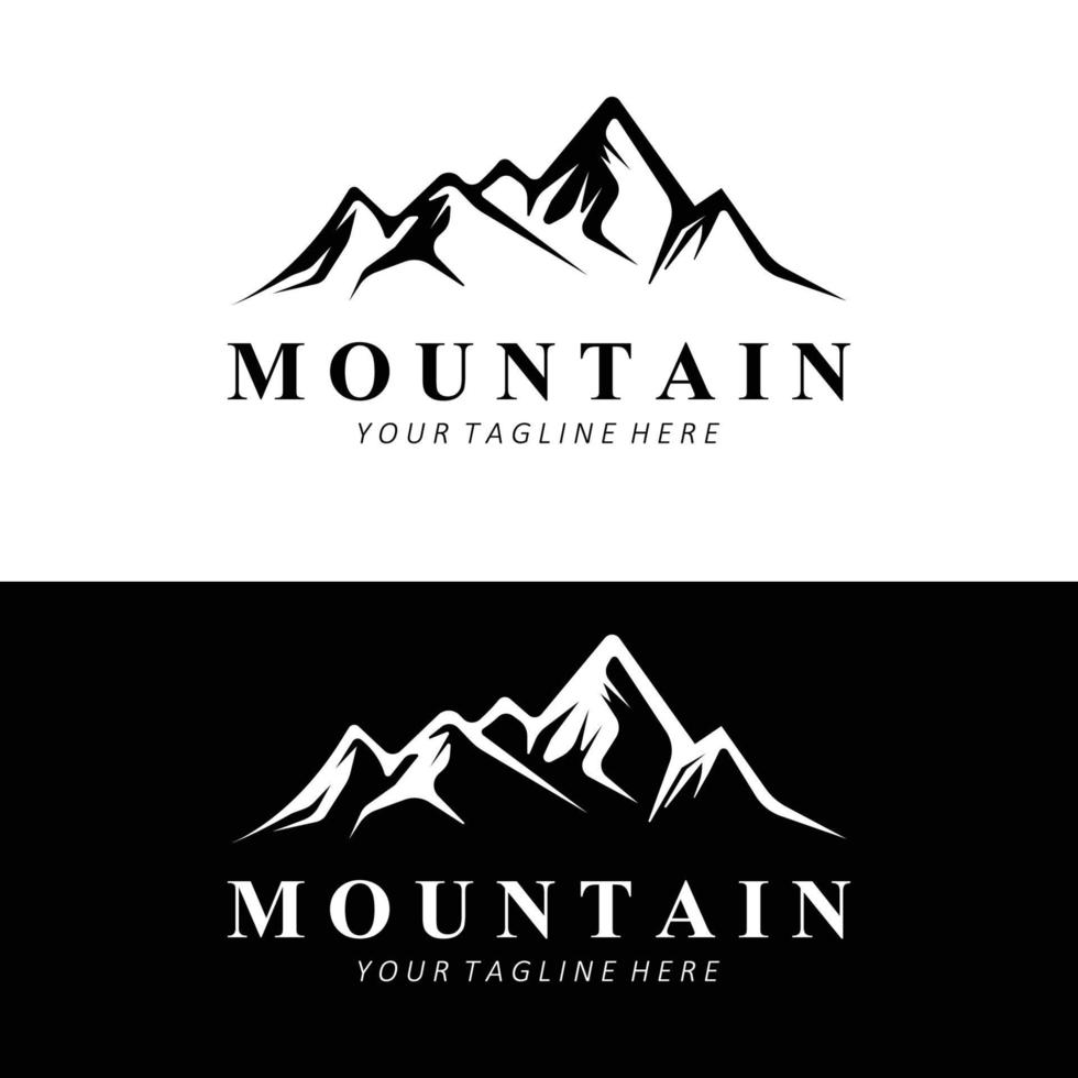 création de logo de montagne, lieu de vecteur pour randonneur amoureux de la nature