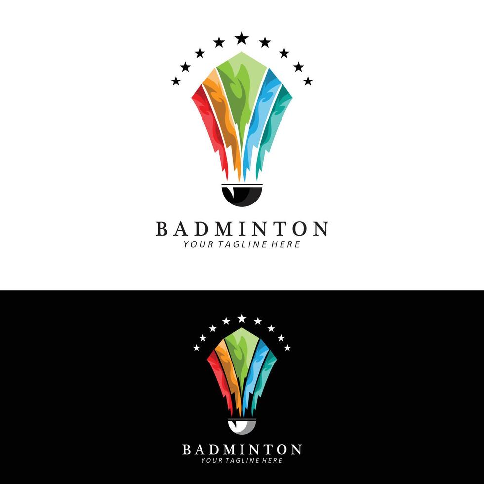 création de logo de badminton, icône vectorielle pour les compétitions d'athlétisme vecteur