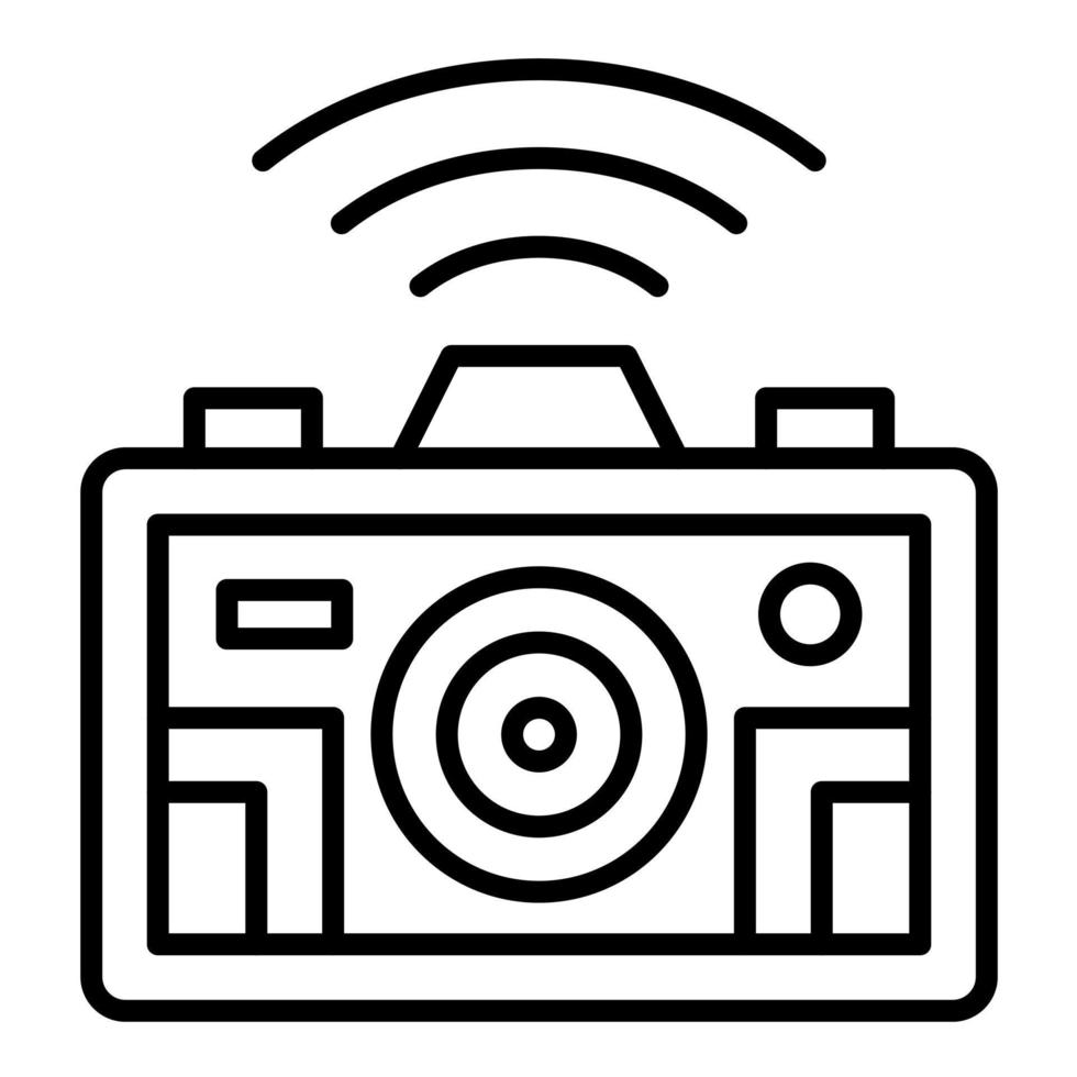 icône de ligne de caméra intelligente vecteur