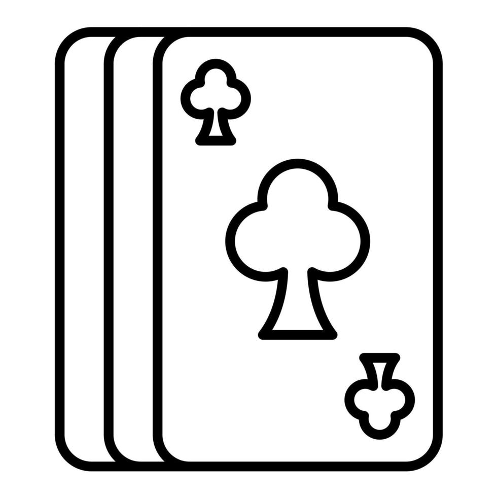 icône de ligne de jeu de cartes vecteur