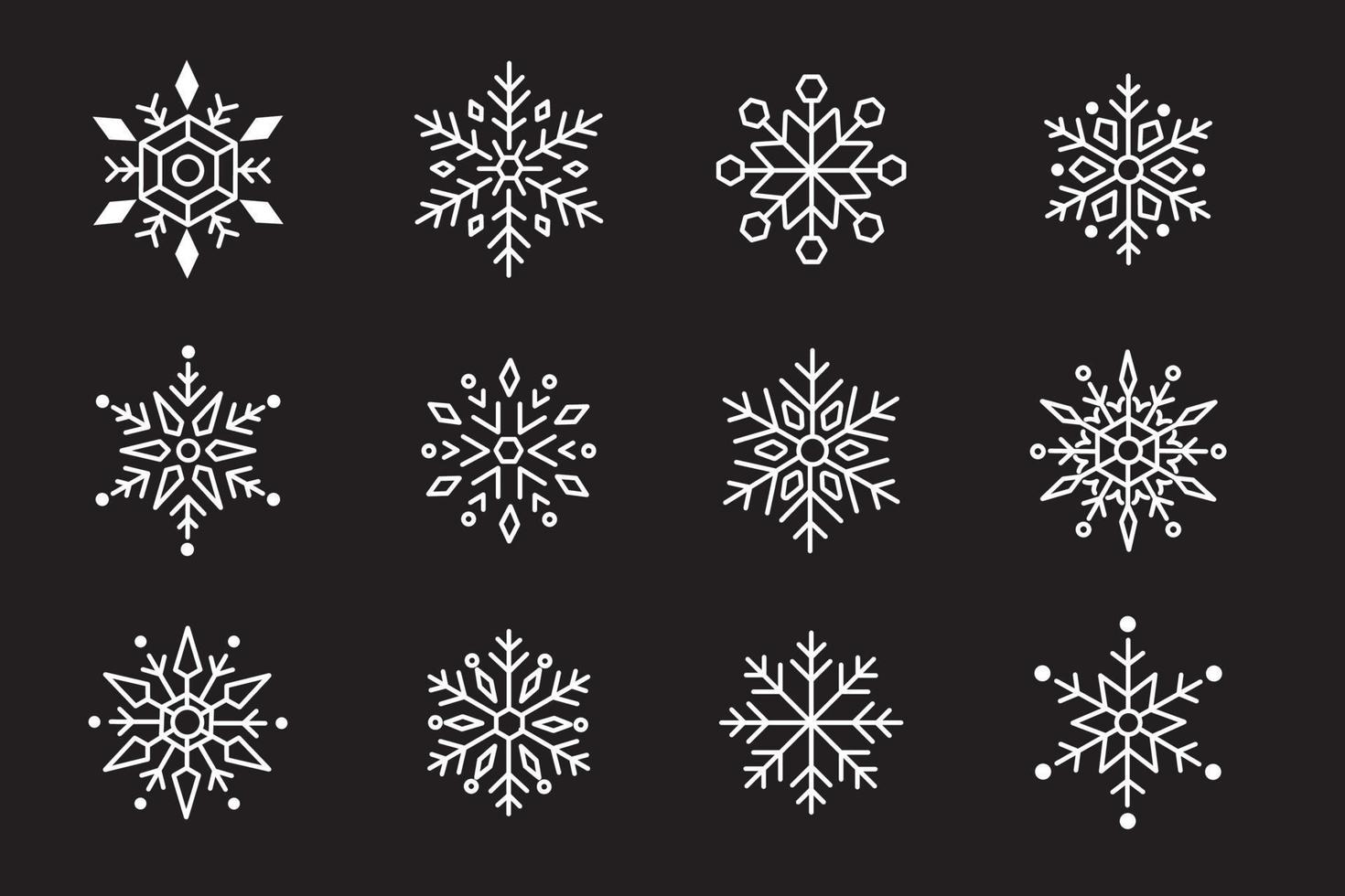 ensemble de flocons de neige conception de noël illustration vectorielle vecteur
