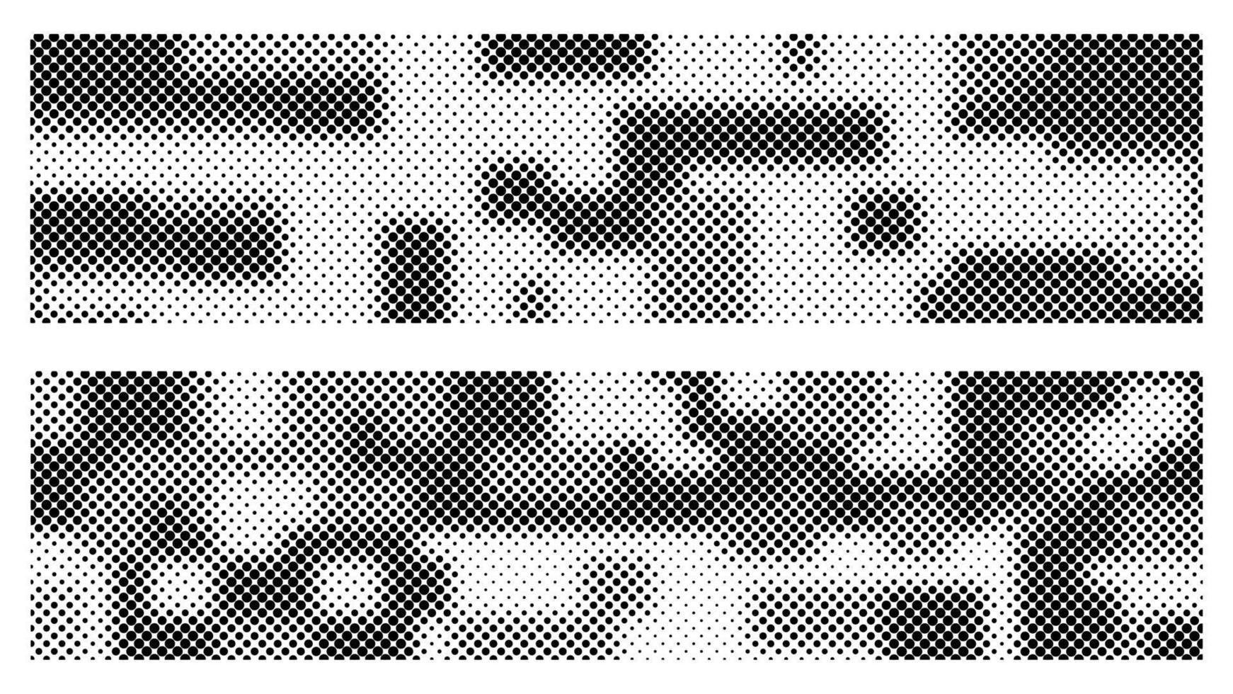 vecteur de fond de motif de famouflage de demi-teintes, modèle de bannière abstraite avec effet de demi-teintes de couleur noir et blanc