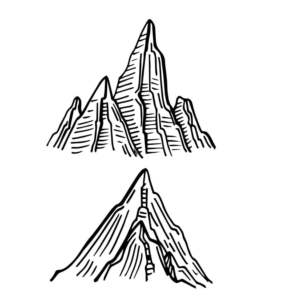 ensemble de montagne isolé sur fond blanc. illustration vectorielle eps 10 vecteur