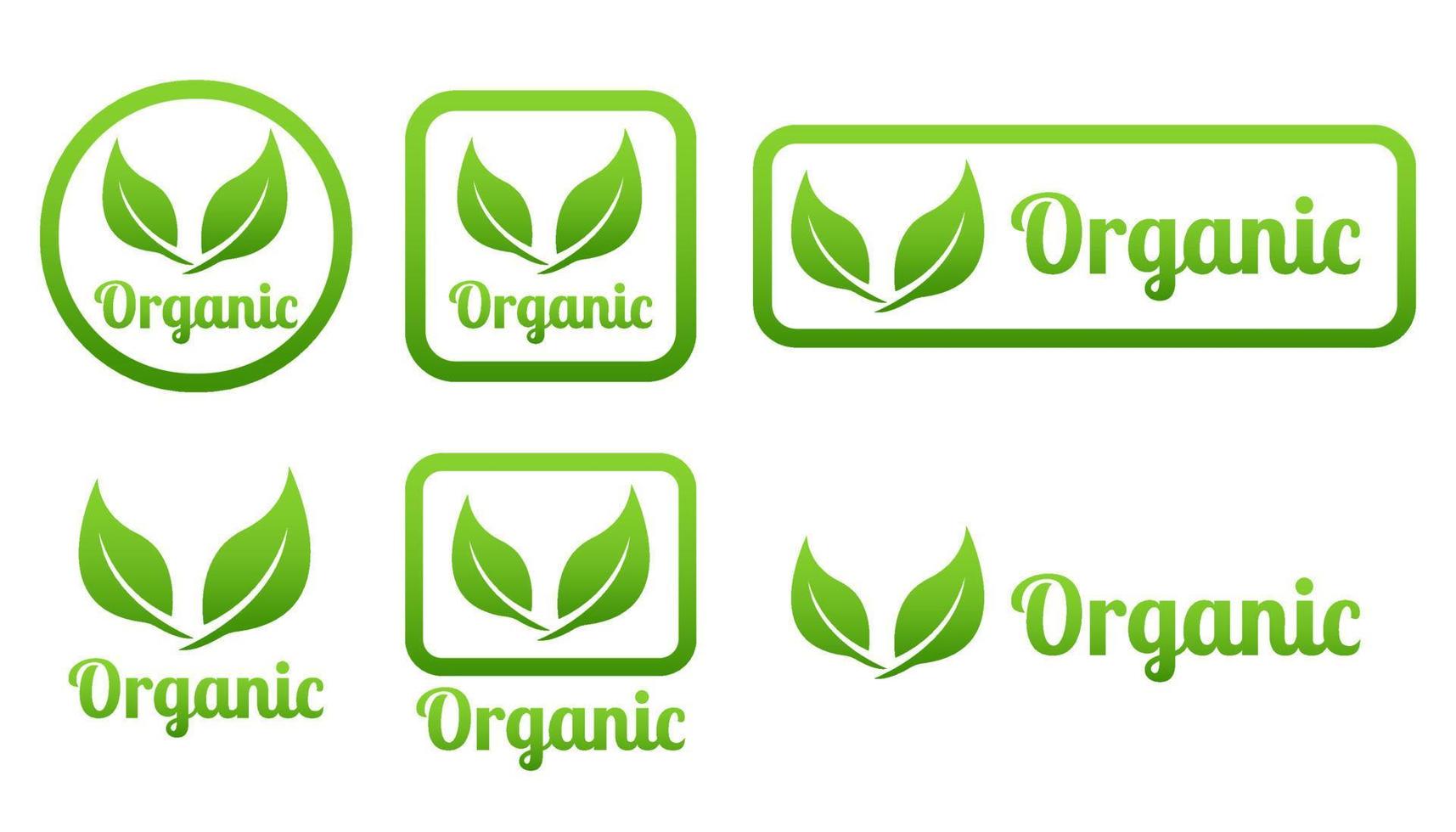 étiquette badge ensemble feuilles bio bio eco logo tags modèle conception texte peut être modifié pour les produits naturels aliments et fruits vecteur