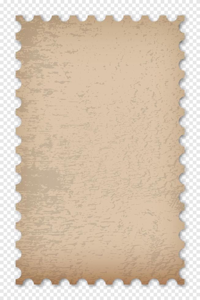 vieux timbre-poste grunge. modèle de timbre-poste propre. bordure de timbre-poste. timbre-poste maquette avec ombre. timbre-poste vierge. illustration vectorielle vecteur