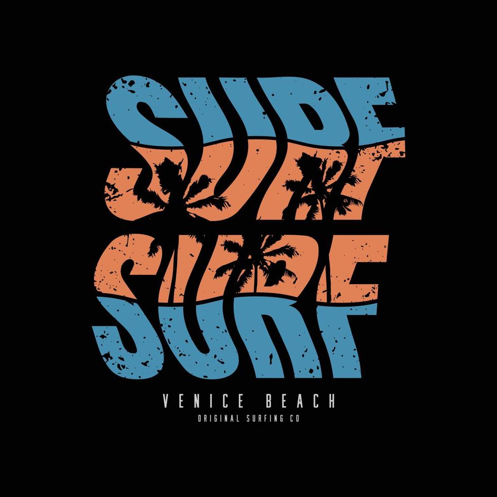 typographie d'illustration de plage de venise de surf. parfait pour la conception de t-shirt vecteur