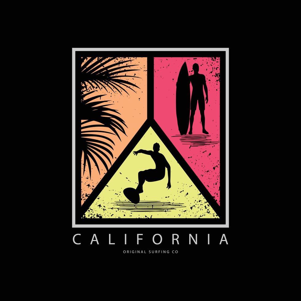 typographie d'illustration californienne. parfait pour la conception de t-shirt vecteur