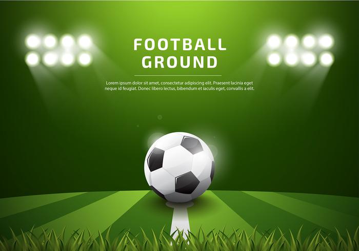 Footbal Ground Template Realistic Free Vector