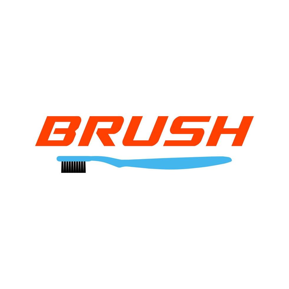 brosse à dents lettrage typographie logo design illustration vectorielle vecteur