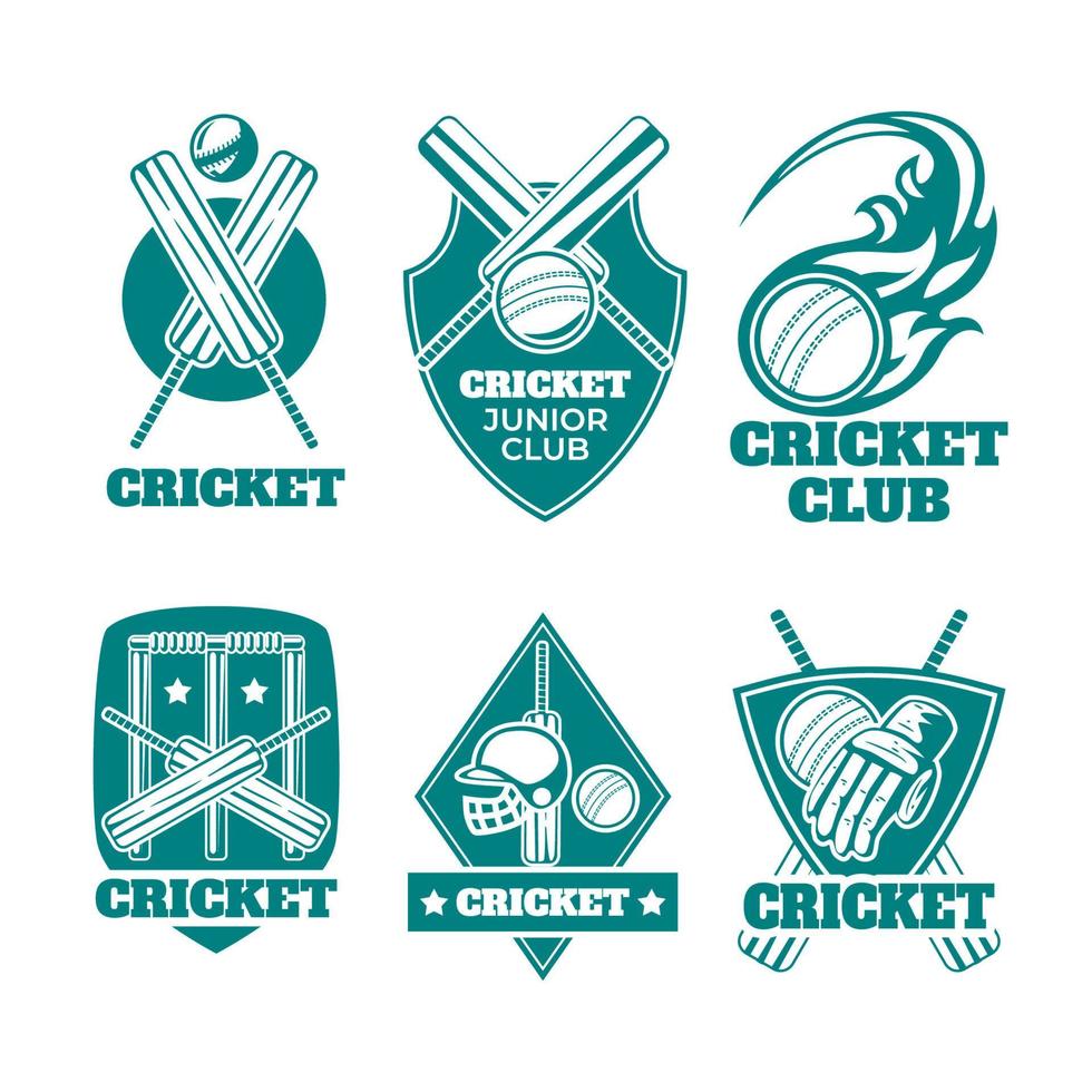 collections de logos et badges de cricket vecteur