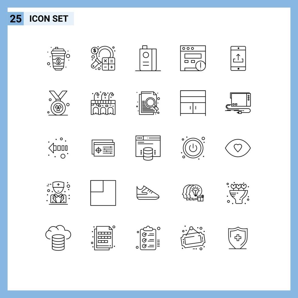pack d'icônes vectorielles stock de 25 signes et symboles de ligne pour le site Web mobile et les éléments de conception vectoriels modifiables de jus de fruits seo vecteur