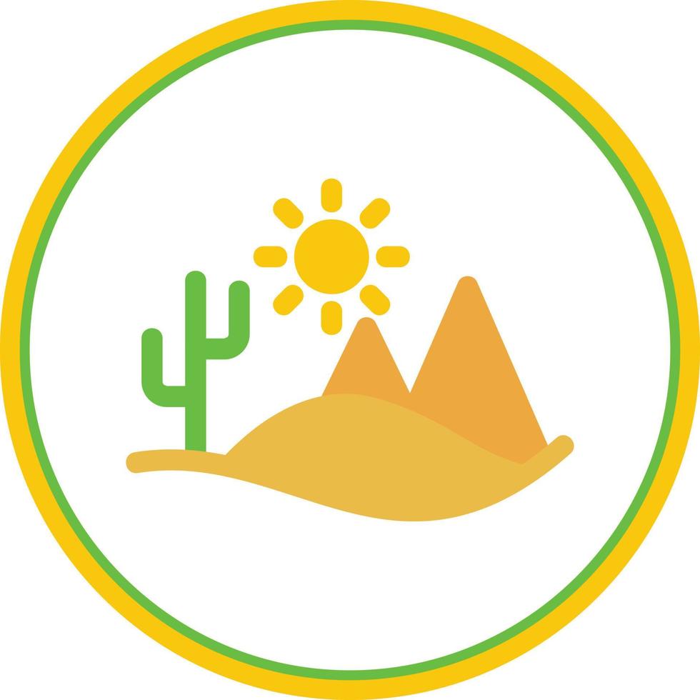 icône remplie de paysage désertique vecteur