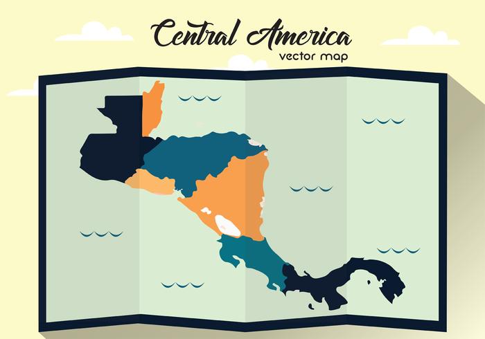 Carte vectorielle pliée en Amérique centrale vecteur