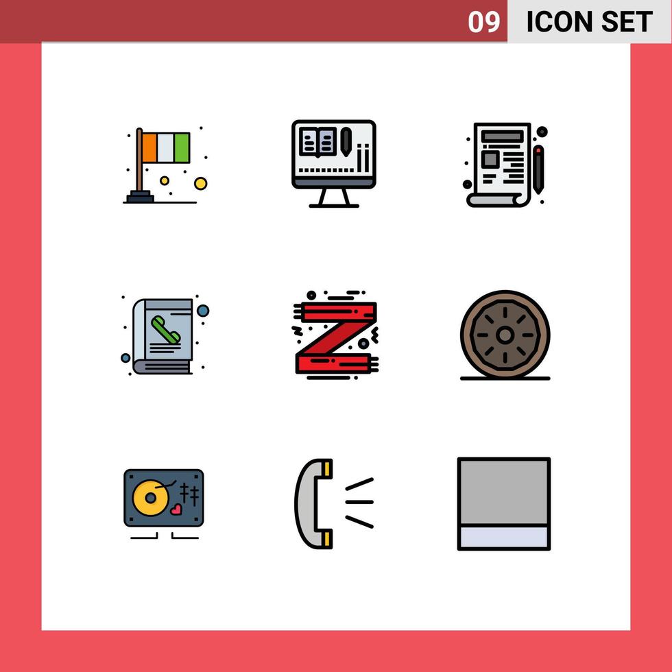 pack d'icônes vectorielles stock de 9 signes et symboles de ligne pour l'annuaire téléphonique de noël plan d'annuaire téléphonique éléments de conception vectoriels modifiables vecteur