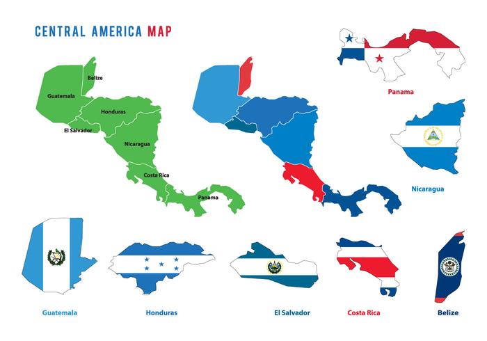 Vecteurs de carte en Amérique centrale vecteur