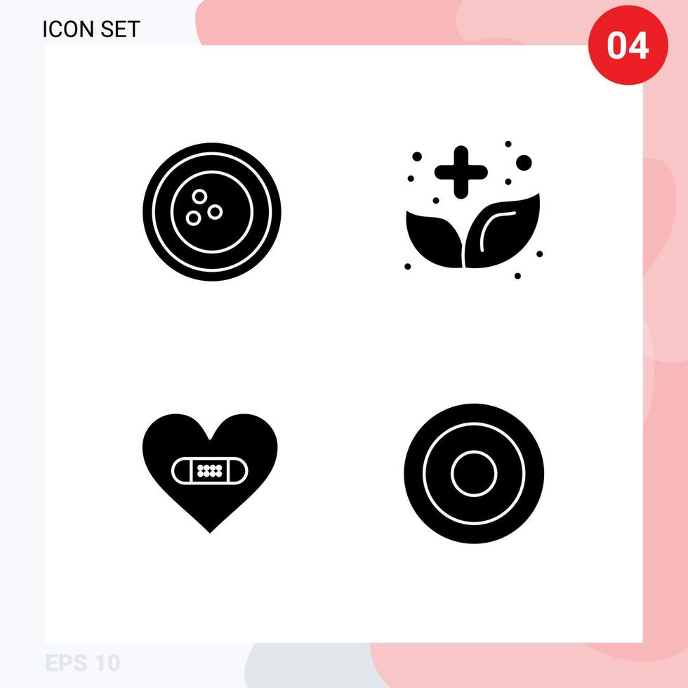 symboles d'icônes universels groupe de 4 glyphes solides modernes de récompenses médecine quilles plâtre alimentaire éléments de conception vectoriels modifiables vecteur