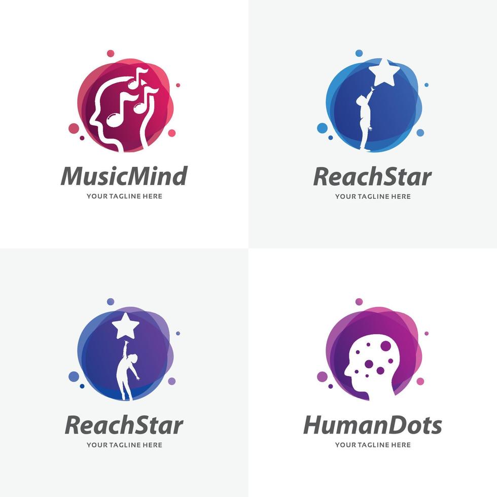 ensemble de modèles de conception de logo humain vecteur