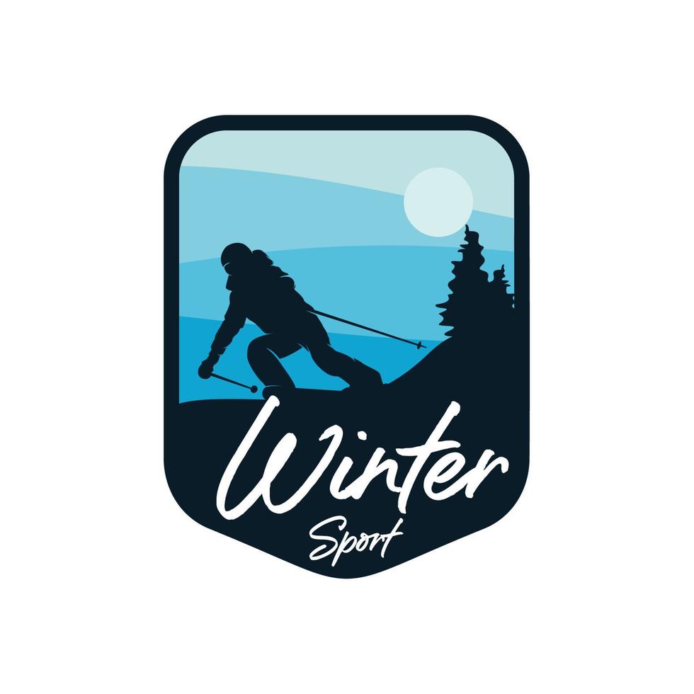 modèle de conception de logo de sports d'hiver vecteur