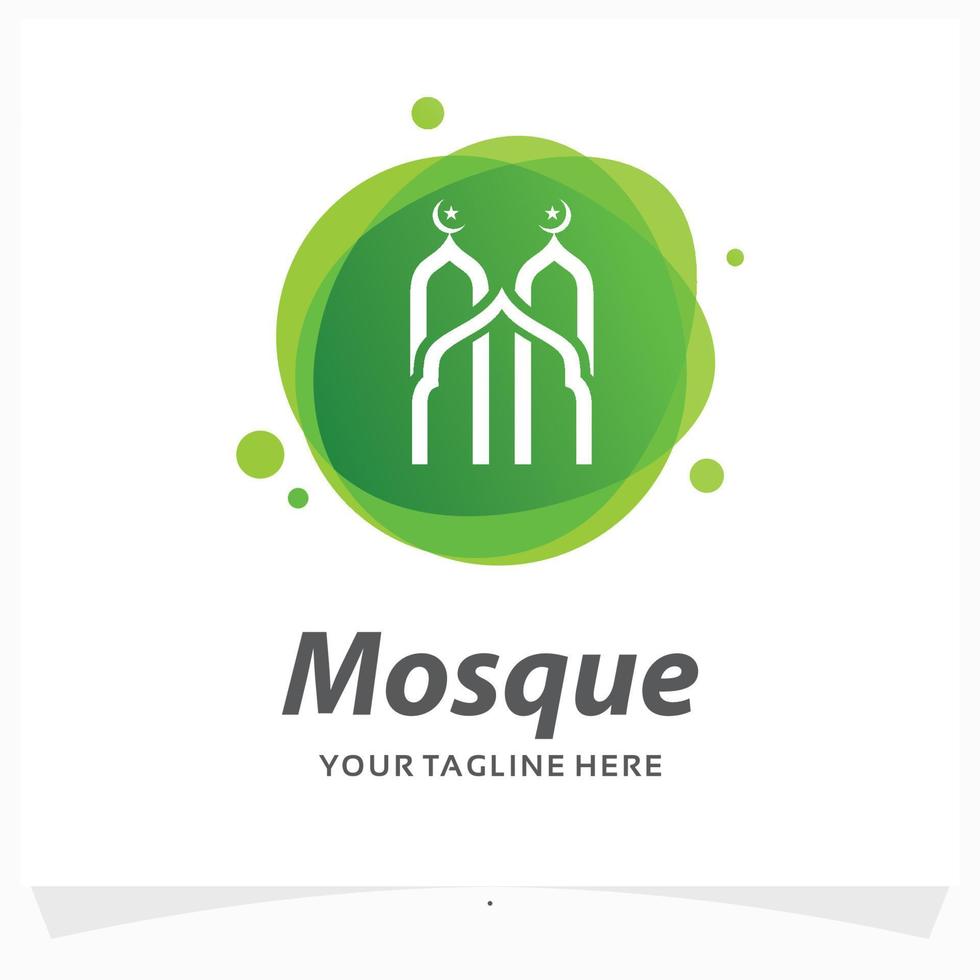 modèle de conception de logo de mosquée vecteur