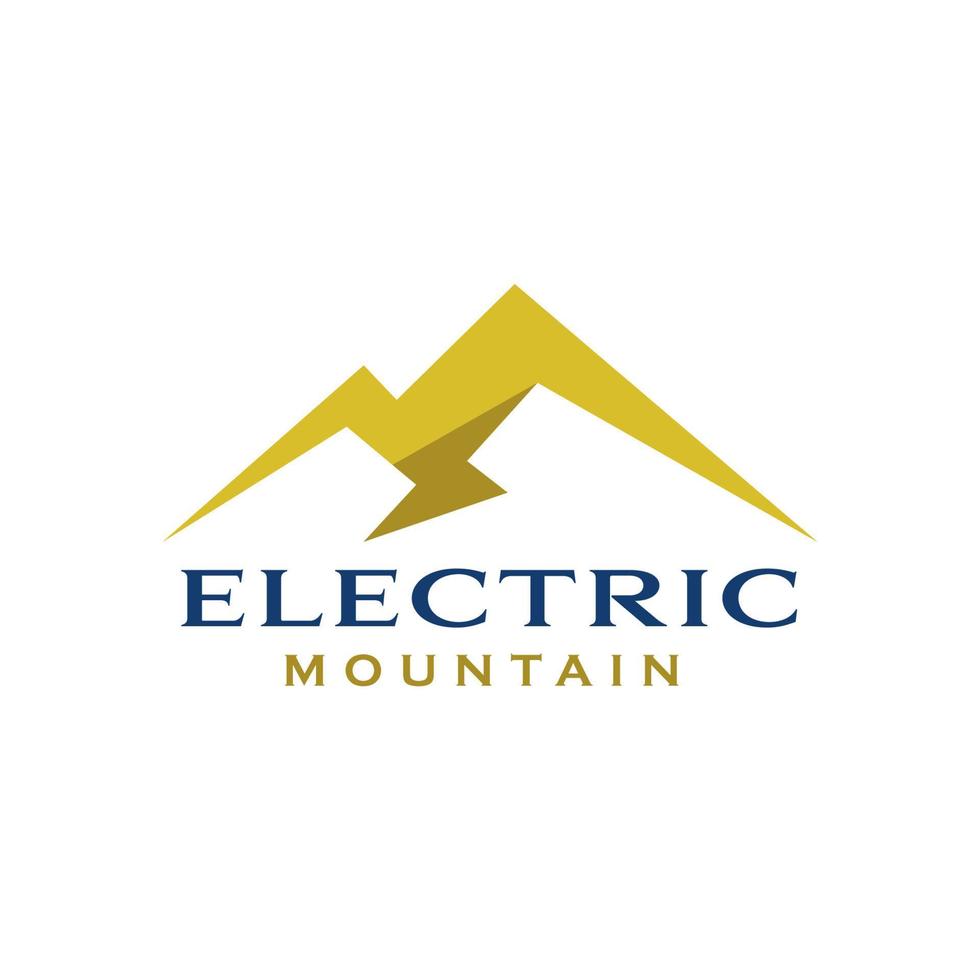 modèle de conception de logo de montagne électrique avec fond blanc vecteur