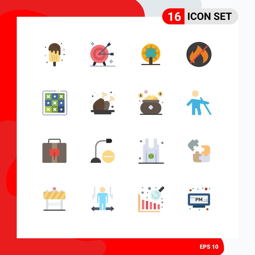 pack d'icônes vectorielles stock de 16 signes et symboles de ligne pour l'orteil aucun objectif fire ship pack modifiable d'éléments de conception de vecteur créatif