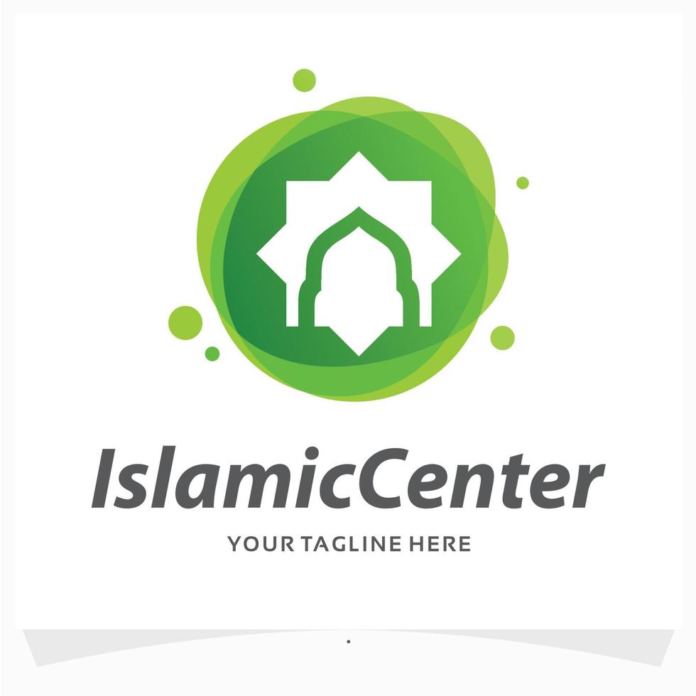 modèle de conception de logo de centre islamique vecteur