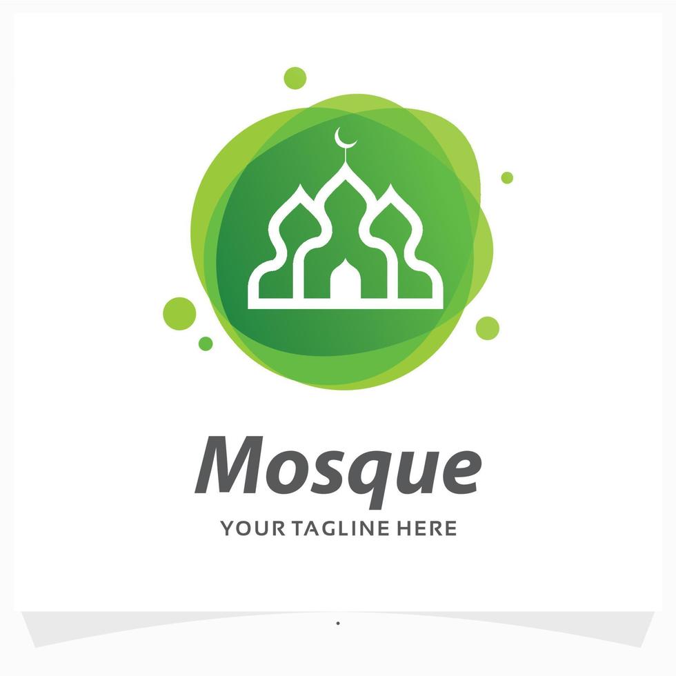 modèle de conception de logo de mosquée vecteur