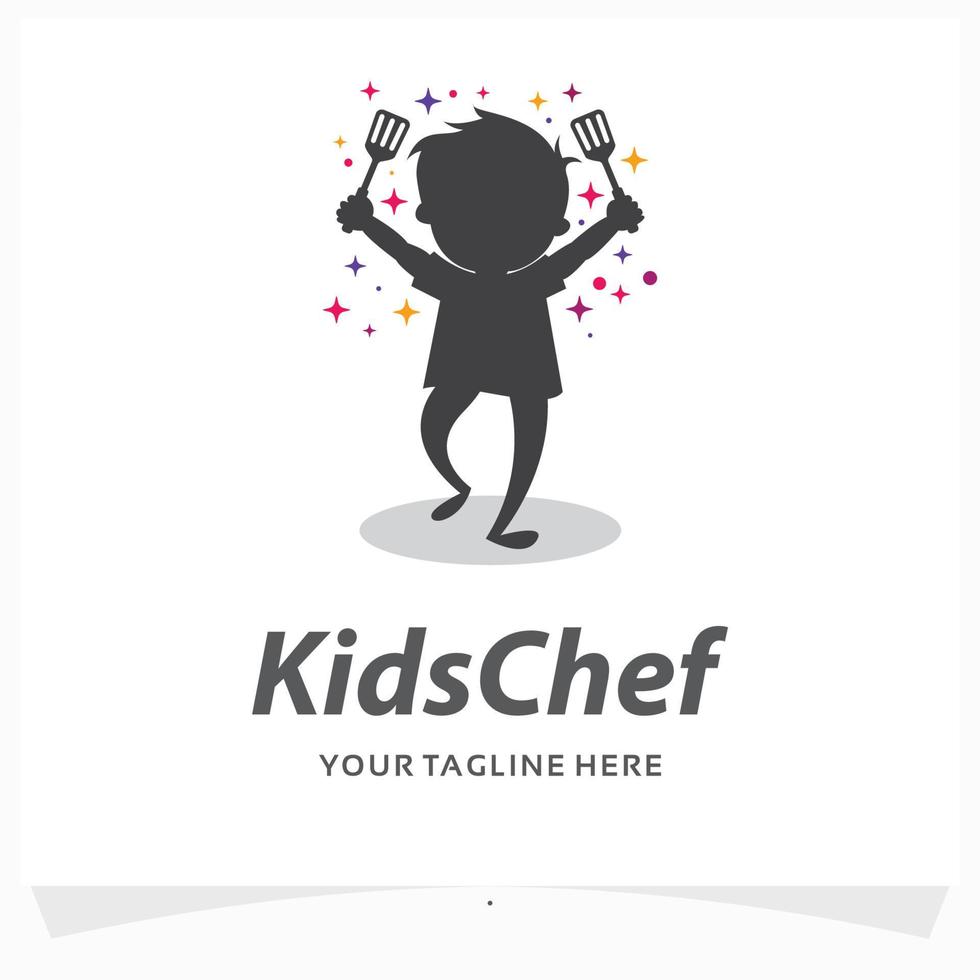 modèle de conception de logo de chef pour enfants vecteur