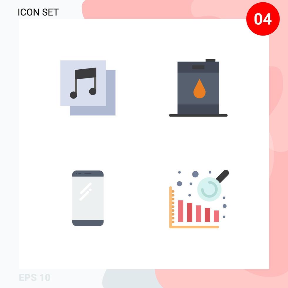 4 icônes créatives signes et symboles modernes d'albums android baril téléphone business intelligence éléments de conception vectoriels modifiables vecteur