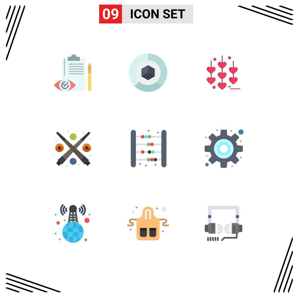 9 icônes créatives signes et symboles modernes de jeu de bébé chaîne d'amusement logistique éléments de conception vectoriels modifiables vecteur