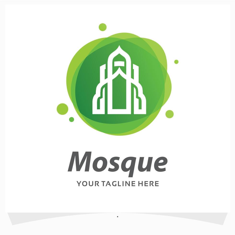 modèle de conception de logo de mosquée vecteur