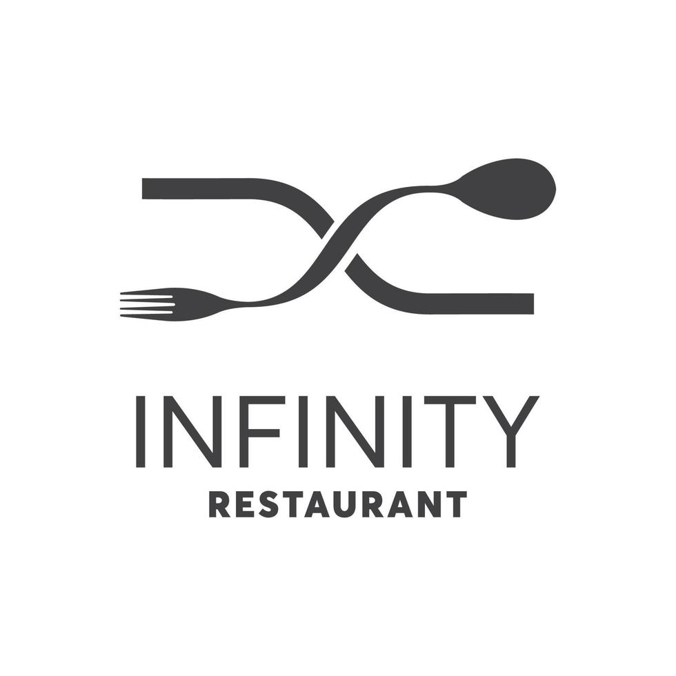 inspiration de modèle de conception de logo de restaurant infini vecteur